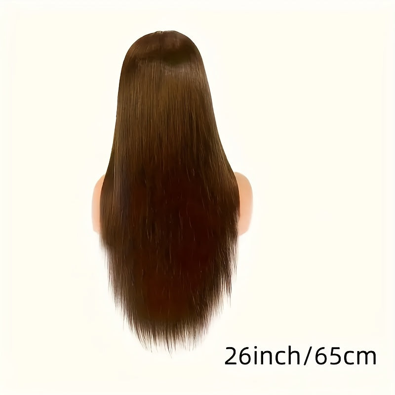 Chocolate Brown 13x6 HD Transparent Lace Front Wigs Human Hair With Baby Hair 180 Density Straight Glueless Wigs Pre Plucked Hairline 4# Brown Color